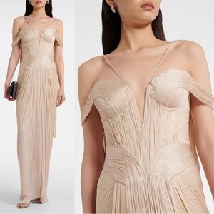 Maria Lucia Hohan Camilla Metallic Silk Bustier Gown $3,730